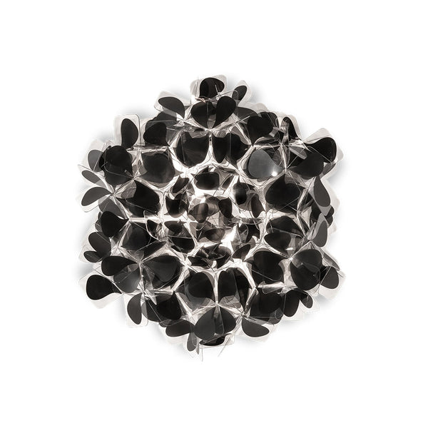 Applique murale Clizia Mama Non en cristal, noir, 2 lumières, Ø 32 cm
