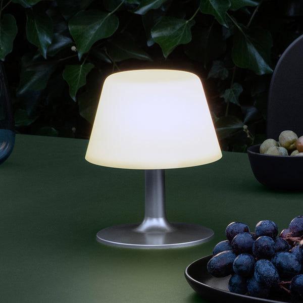 Lampe à poser d'extérieur LED SunLight en acier, argenté et blanc, Ø 13,3 cm, IP65