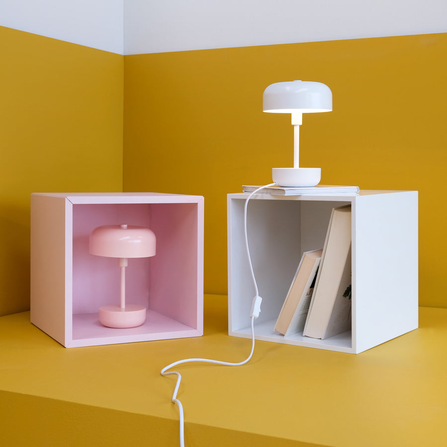 Lampe à poser d'extérieur LED rechargeable Haipot en métal, rose, Ø 17 cm, IP44