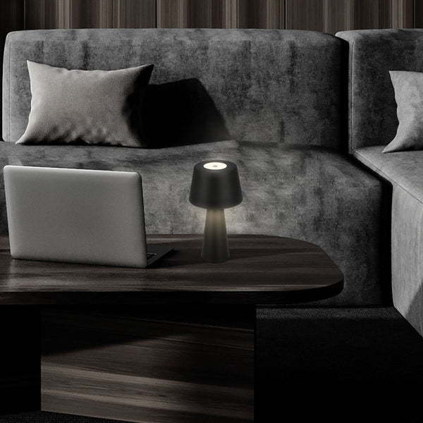 Lampe à poser d'extérieur LED rechargeable Kihi en métal, noir, Ø 16,5 cm, IP44