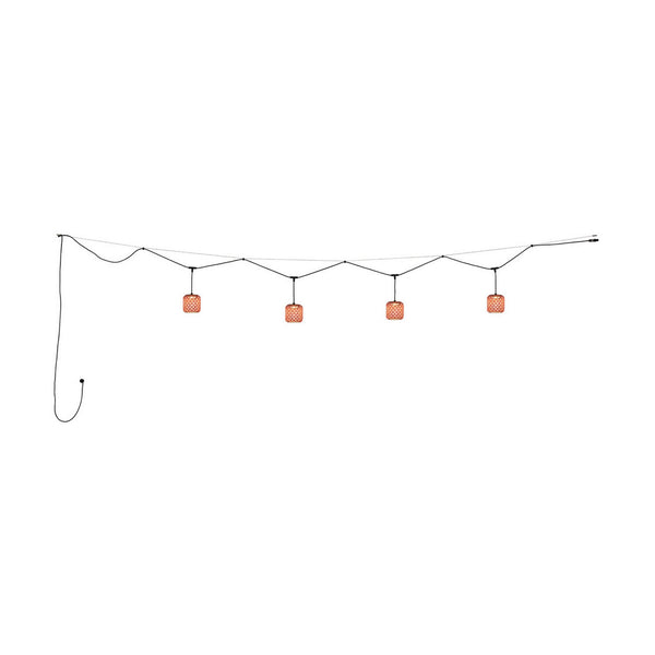 Suspension d'extérieur LED Nans S/16/4L en aluminium, graphite et rouge, Ø 16,7 cm, IP54