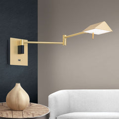 Applique murale LED Boston en métal, laiton mat et noir, hauteur 17 cm