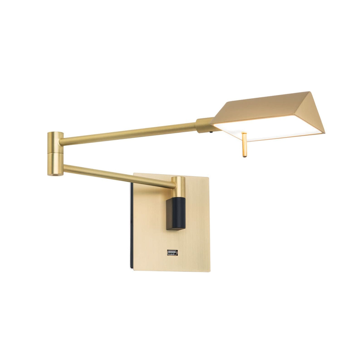 Applique murale LED Boston en métal, laiton mat et noir, hauteur 17 cm