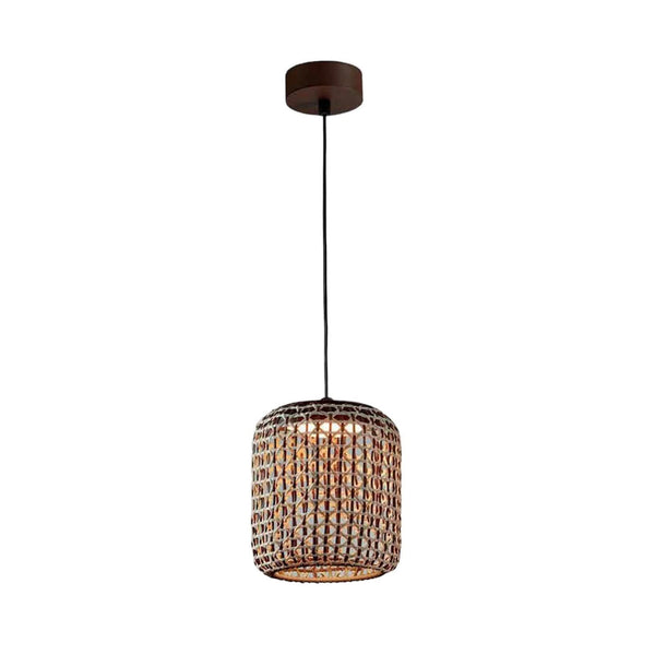 Suspension d'extérieur LED Nans S/21 en aluminium, graphite et marron, Ø 21,6 cm, IP54