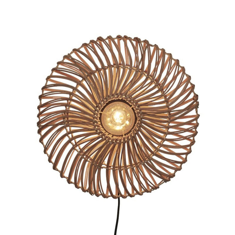 Applique murale Zanzibar en rotin, crème, Ø 40 cm