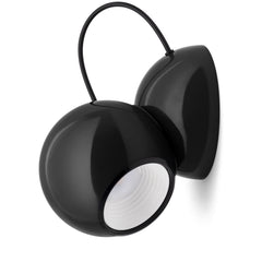 Applique murale LED Gravitino en métal, noir brillant, hauteur 12,7 cm