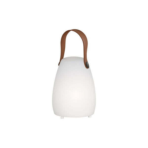 Lampe à poser d'extérieur LED rechargeable Ruby, blanc et marron, Ø 12 cm, IP44