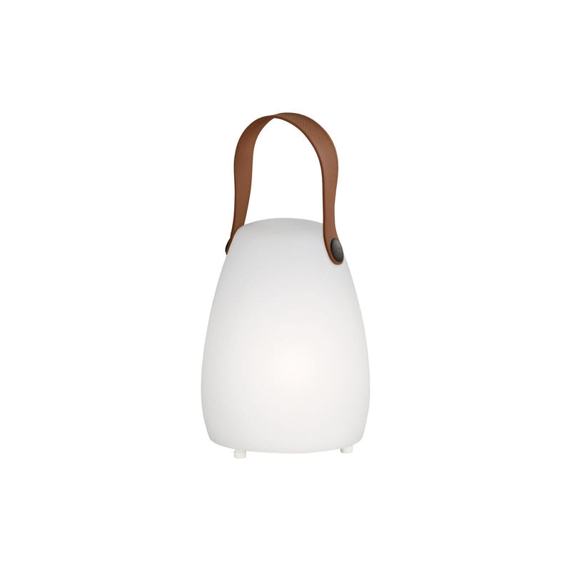 Lampe à poser d'extérieur LED rechargeable Ruby, blanc et marron, Ø 12 cm, IP44