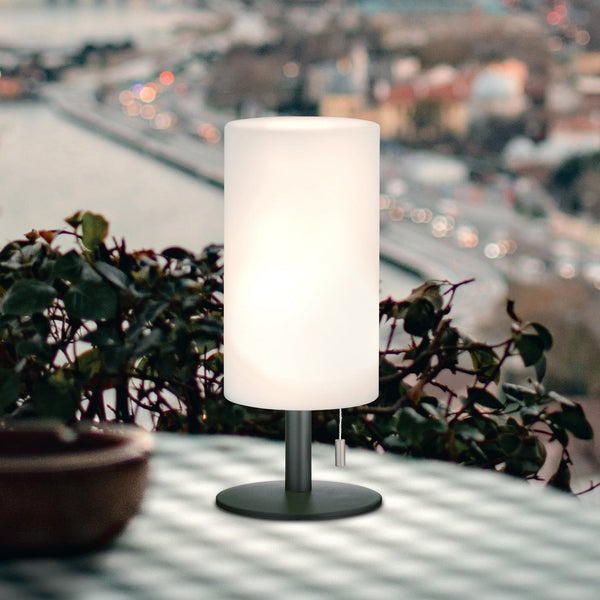 Lampe à poser d'extérieur LED rechargeable Larino en métal, anthracite et blanc, Ø 12 cm, IP44