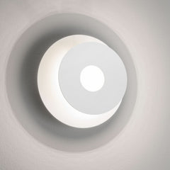 Applique murale LED Hennes en métal, blanc mat, Ø 18 cm