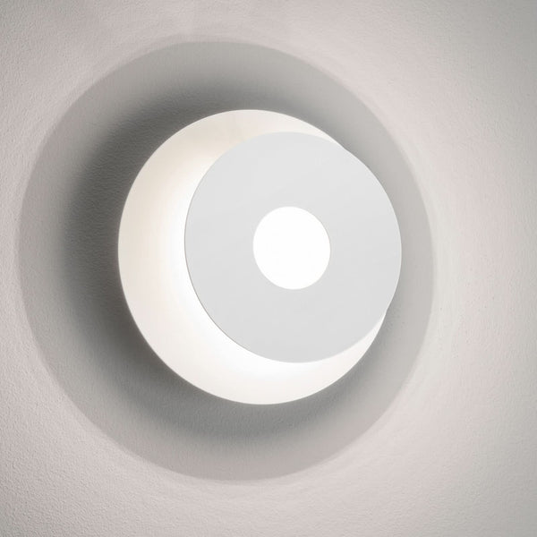 Applique murale LED Hennes en métal, blanc mat, Ø 18 cm