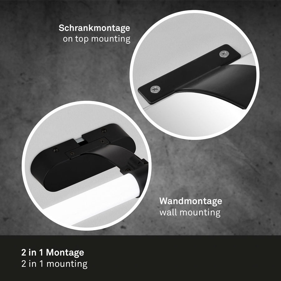 Applique murale LED Runt IP44, noir et blanc, Ø 40 cm, IP44