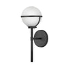 Applique murale Hollis en verre, noir, hauteur 40,3 cm, IP44