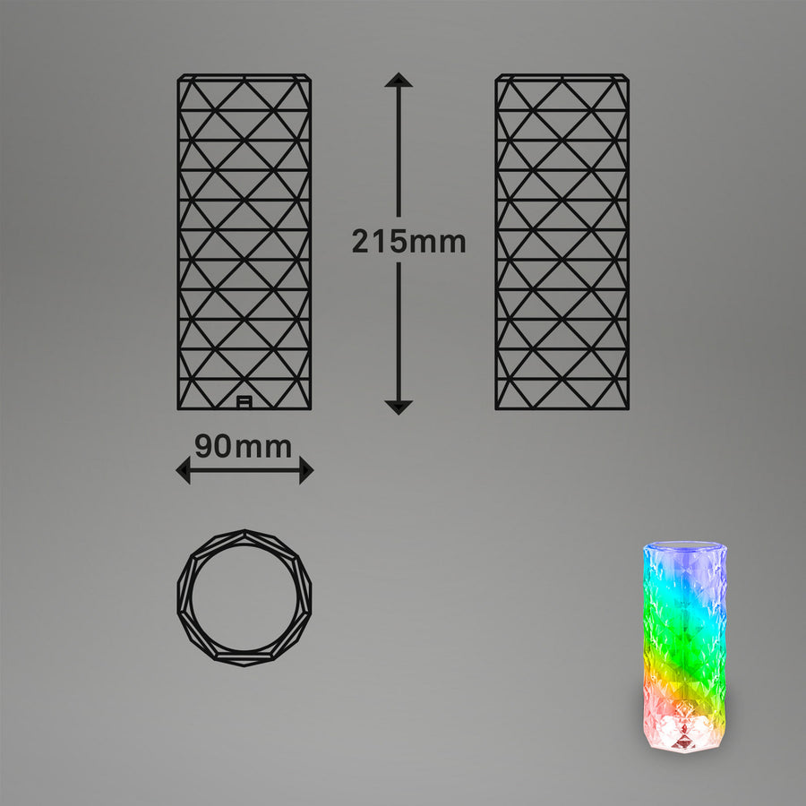 Lampe à poser d'extérieur LED rechargeable 7463010, transparent, Ø 9 cm, IP44