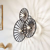 Applique murale Evandor en bambou, noir, 3 lumières, hauteur 24,5 cm