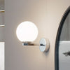 Applique murale Bidolo en verre, chromé et blanc, Ø 12 cm, IP44