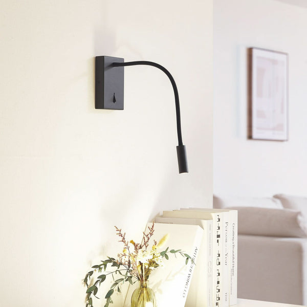 Applique murale LED Hetti en métal, noir, hauteur 14 cm