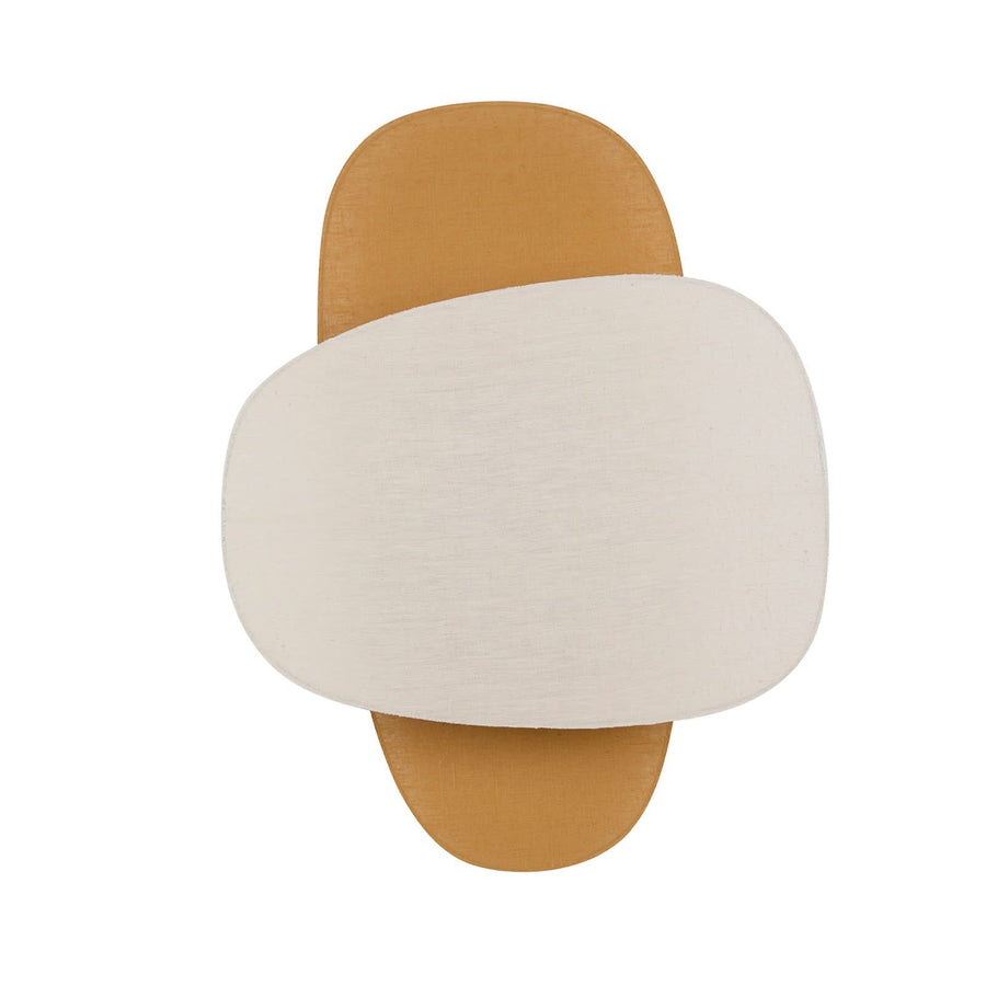 Applique murale Screen 70's en tissu, bouleau et jaune, 2 lumières, hauteur 76 cm