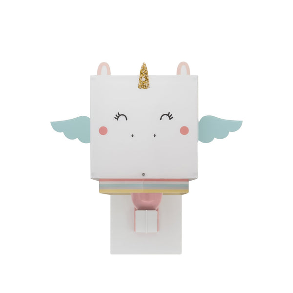 Applique murale Little Unicorn, blanc et bleu clair, hauteur 25,5 cm