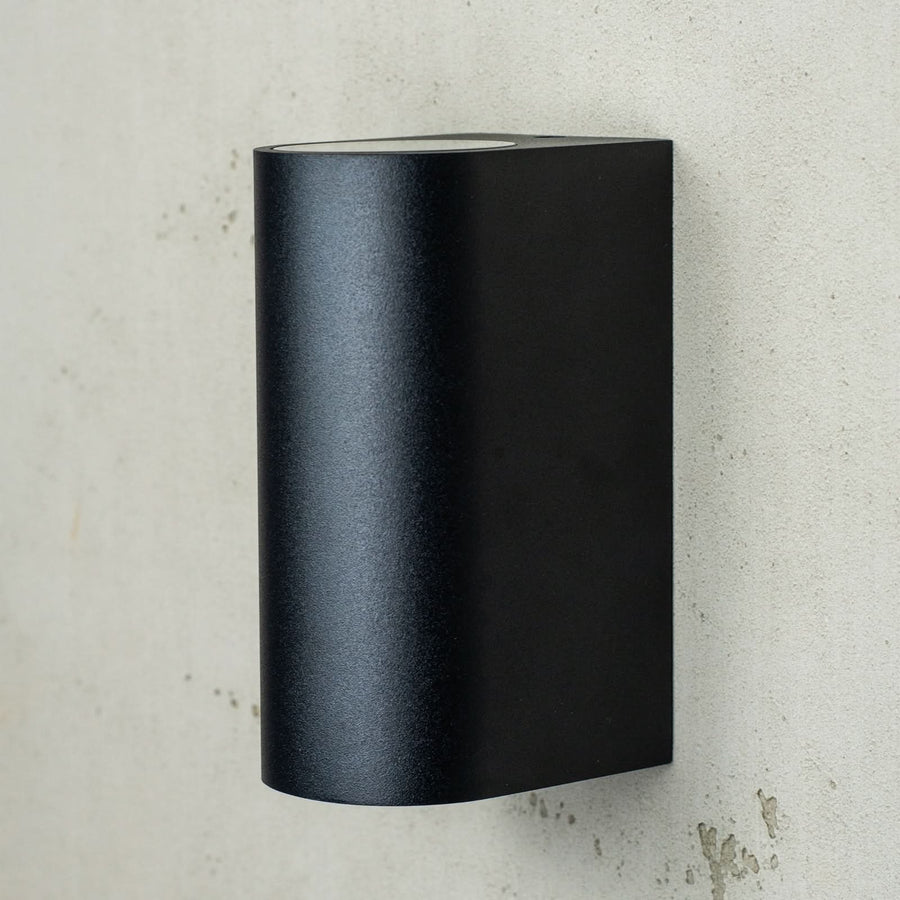 Applique d'extérieur Læsø en aluminium, noir, 2 lumières, Ø 6,7 cm, IP44