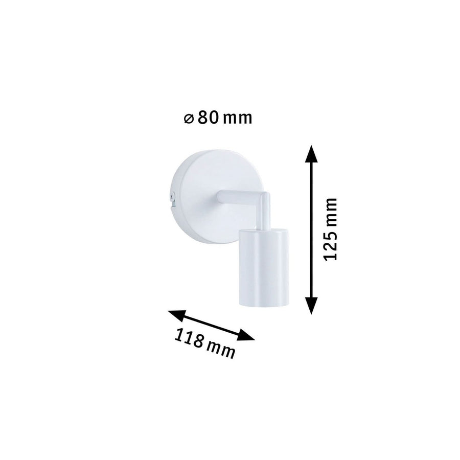 Applique murale Ravi E27 en métal, blanc, Ø 8 cm, IP44