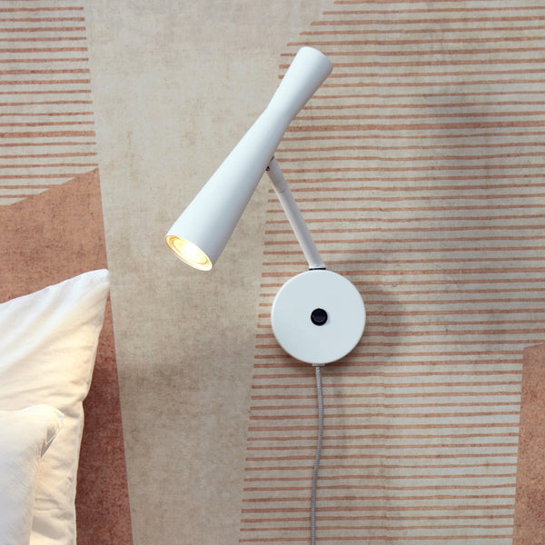 Applique murale Bordeaux en métal, blanc, hauteur 34 cm