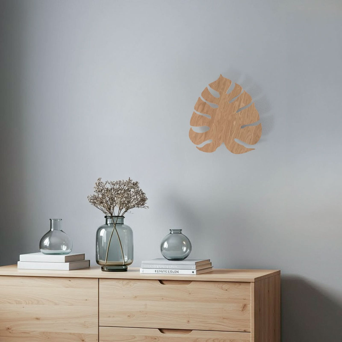 Applique murale Folah en bois, 3 lumières, hauteur 40 cm