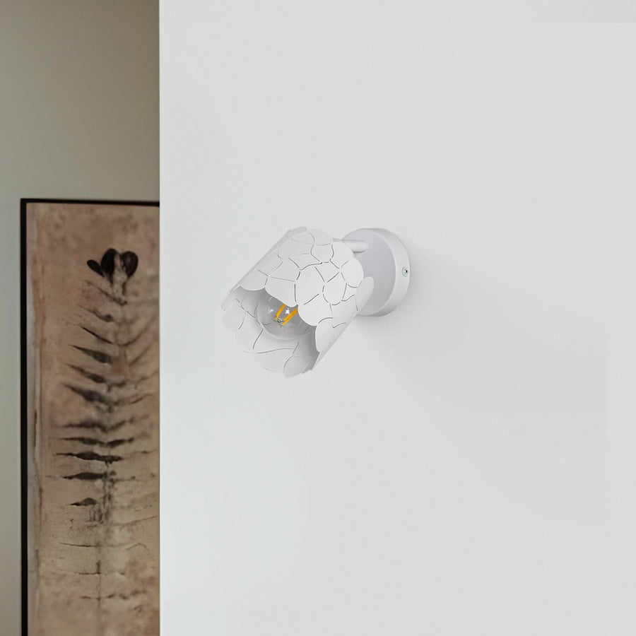 Applique murale en métal, blanc, hauteur 13 cm
