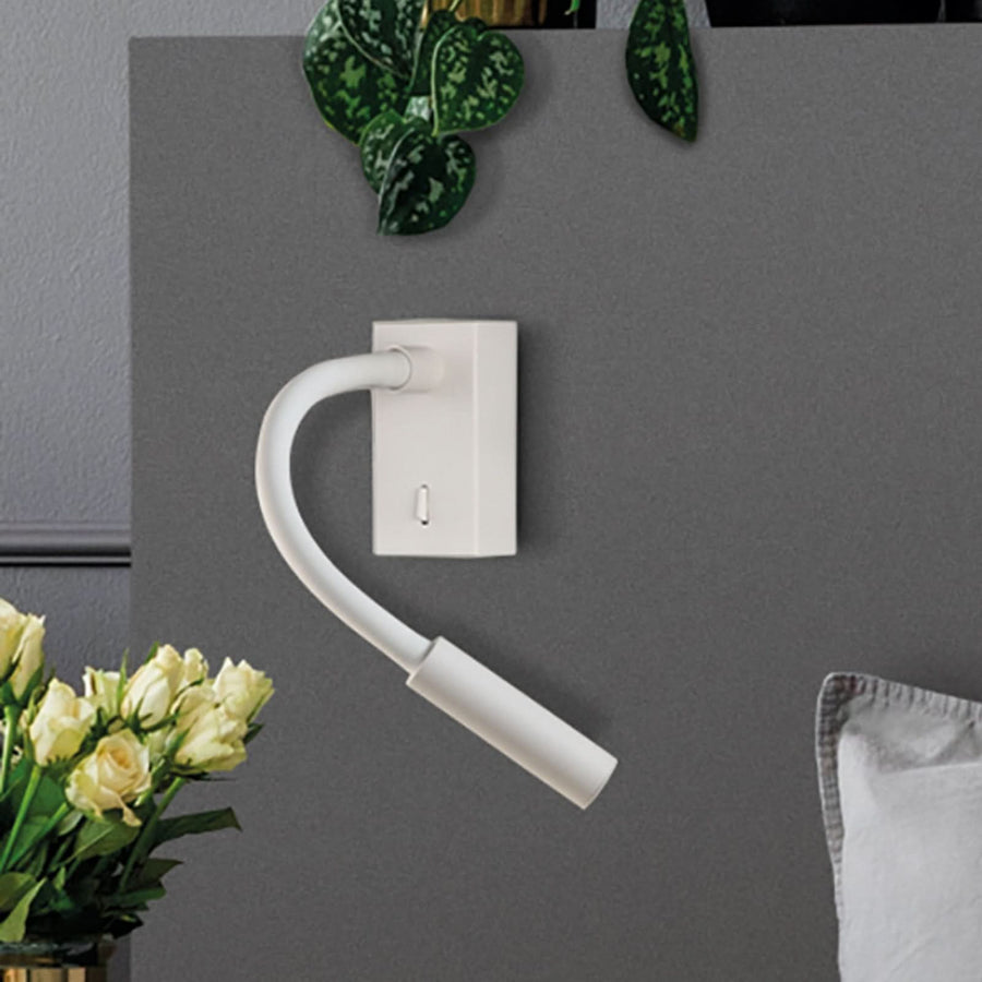 Applique murale LED Cio en aluminium, blanc structuré