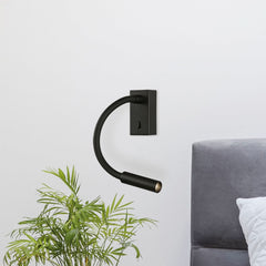 Applique murale LED Cio en aluminium, noir structuré