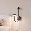 Applique murale LED Grasil en marbre, noir, hauteur 54 cm