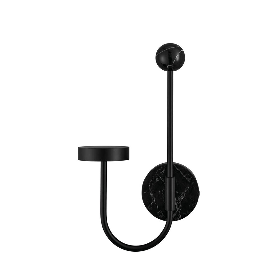 Applique murale LED Grasil en marbre, noir, hauteur 54 cm