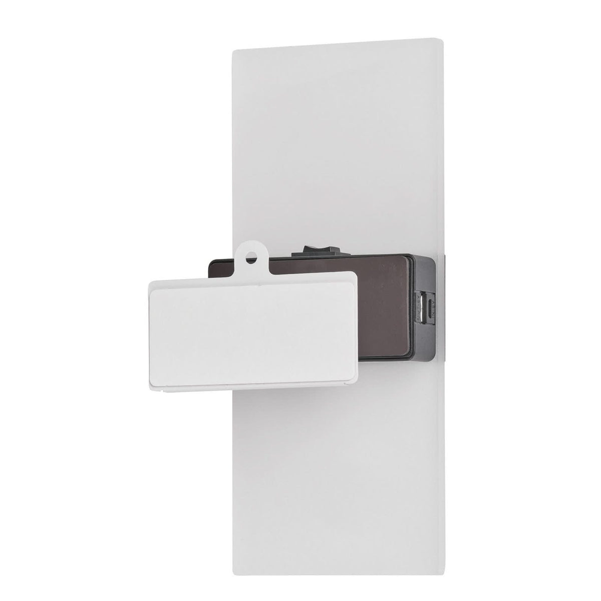 Applique murale LED rechargeable Magnetics en métal, noir et blanc, hauteur 22,5 cm