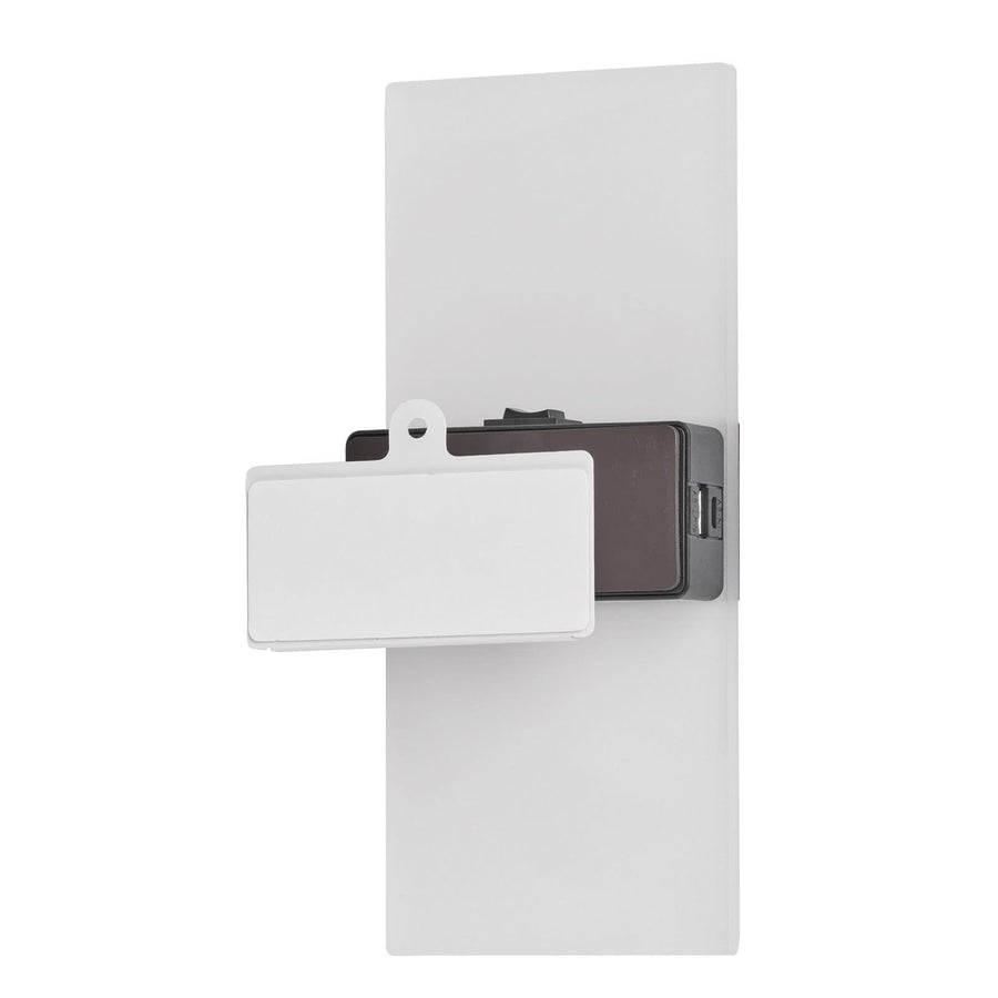 Applique murale LED rechargeable Magnetics en métal, noir et blanc, hauteur 22,5 cm