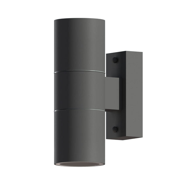Applique d'extérieur GU10 en verre, anthracite, 2 lumières, Ø 6 cm, IP54