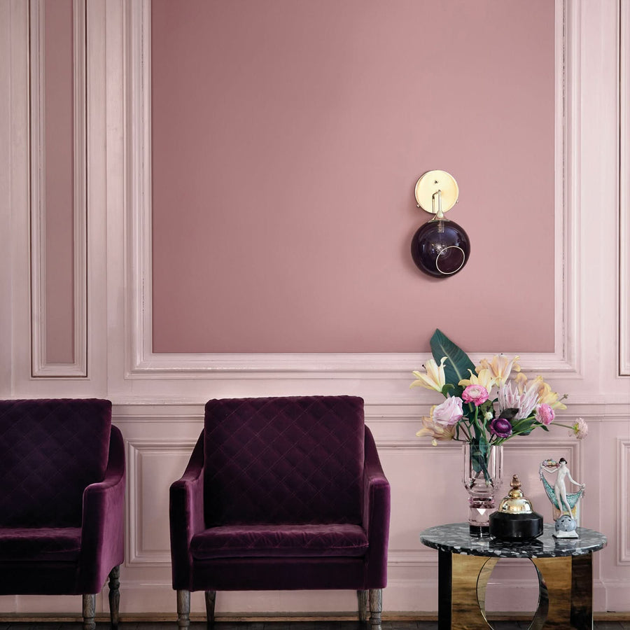 Applique murale Ballroom Short en verre, violet et doré, hauteur 37 cm