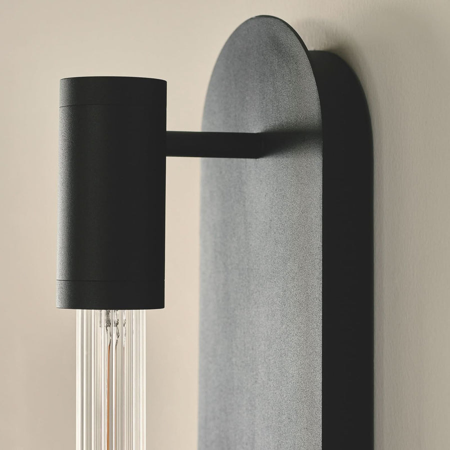 Applique murale Liberty Double en métal, noir, 2 lumières, hauteur 83 cm