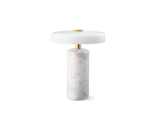 Lampe à poser d'extérieur LED rechargeable Trip en verre, blanc et blanc mat, Ø 17 cm, IP44