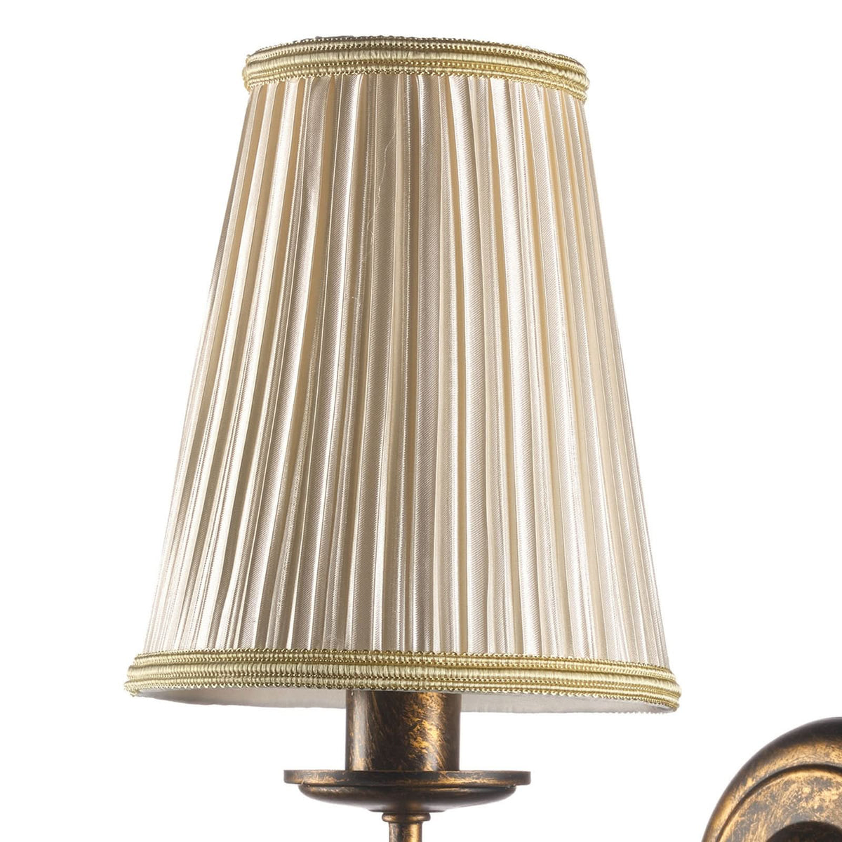Applique murale Delia en tissu, bronze et beige, hauteur 36 cm