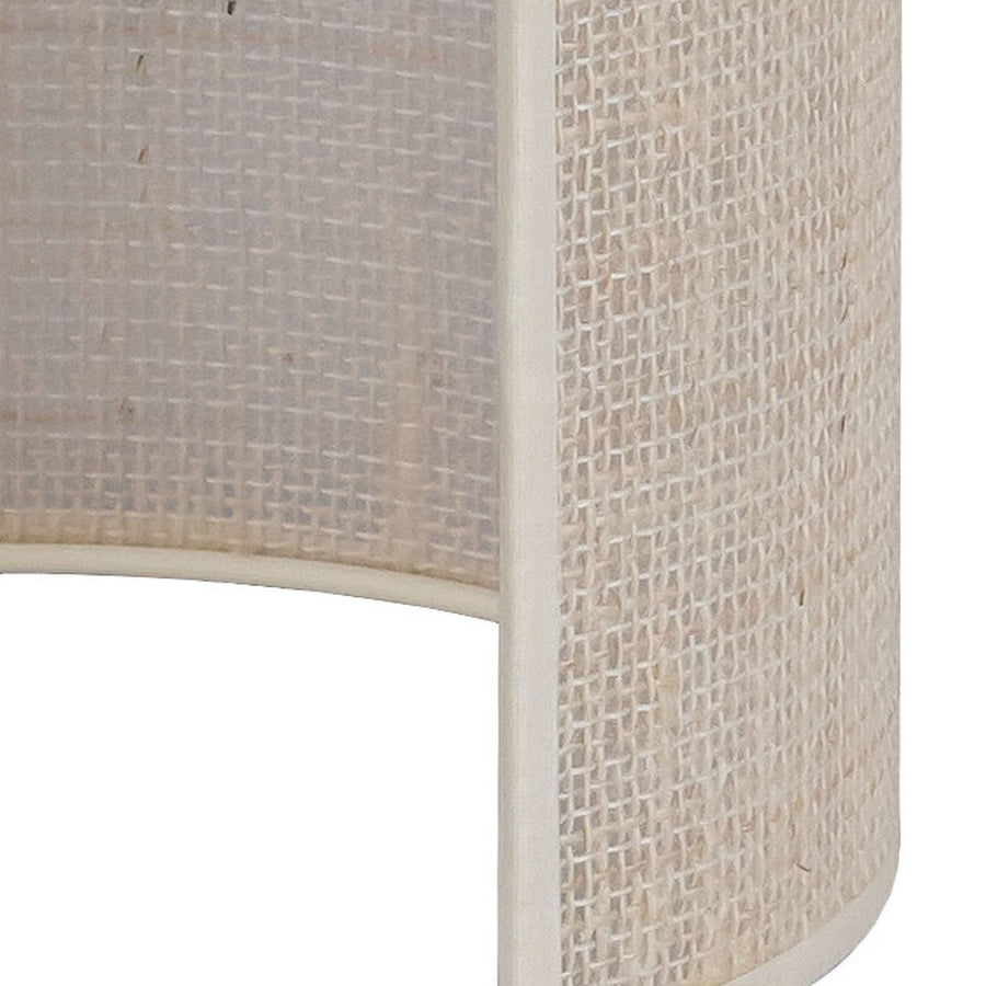 Applique murale en tissu, blanc et crème, hauteur 24 cm