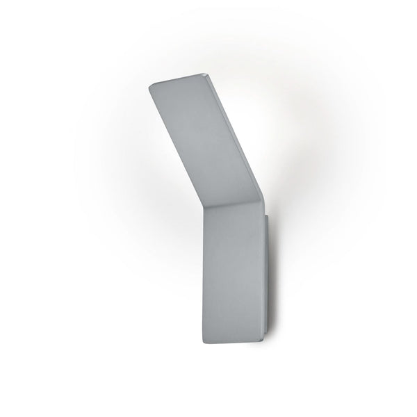 Applique murale LED Ava en aluminium, nickel mat, hauteur 27 cm