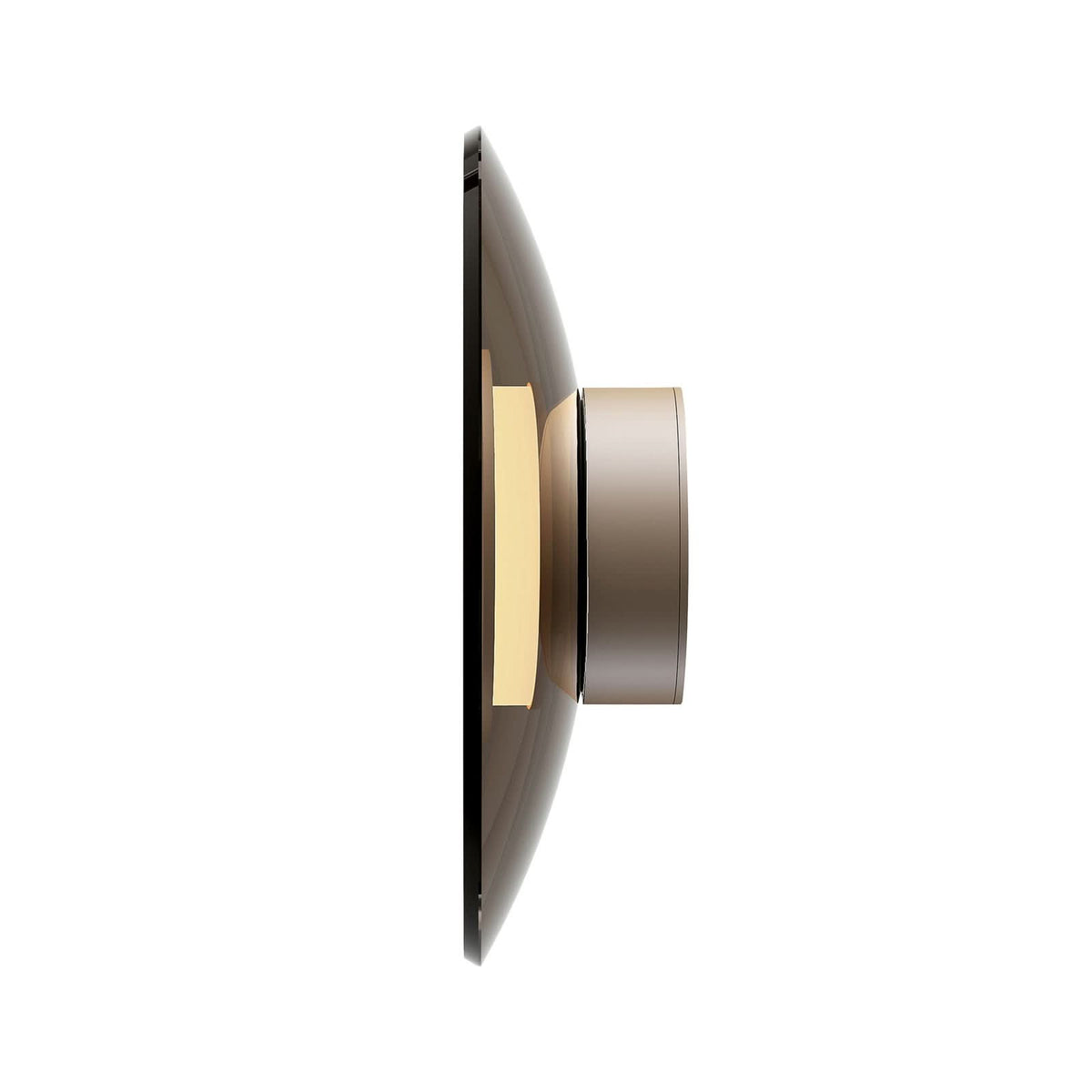 Applique murale LED Moon en verre, bronze et ambre transparent, Ø 32 cm