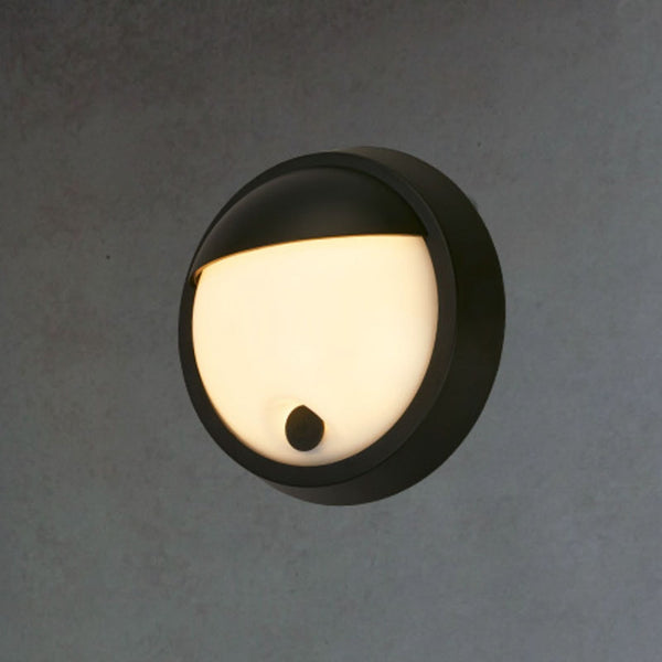 Applique d'extérieur LED rechargeable 3784015 en métal, noir, Ø 17 cm, IP44