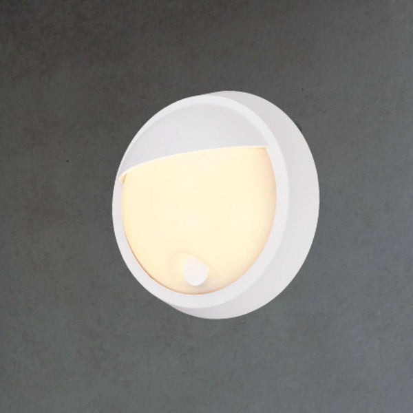 Applique d'extérieur LED rechargeable 3784016 en métal, blanc, Ø 17 cm, IP44
