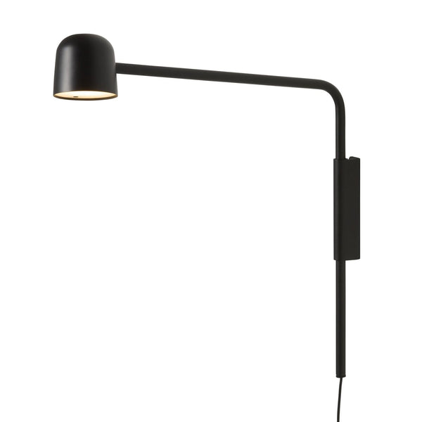 Applique murale LED Satellite en métal, noir mat, hauteur 42 cm