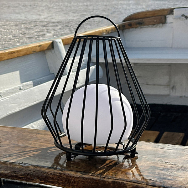 Lampe à poser d'extérieur LED rechargeable Evesham en métal, noir, Ø 18 cm, IP54