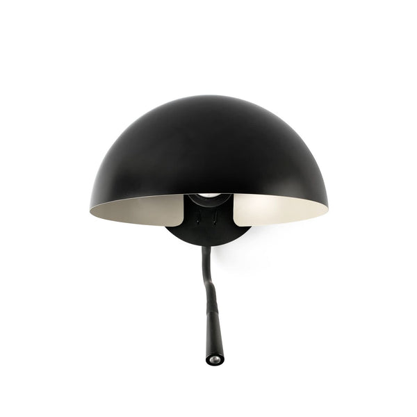 Applique murale Dominica en acier, noir mat, 2 lumières, Ø 25 cm