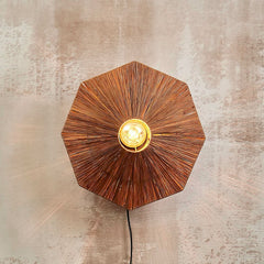 Applique murale Panama en bois, marron et noir, Ø 45 cm