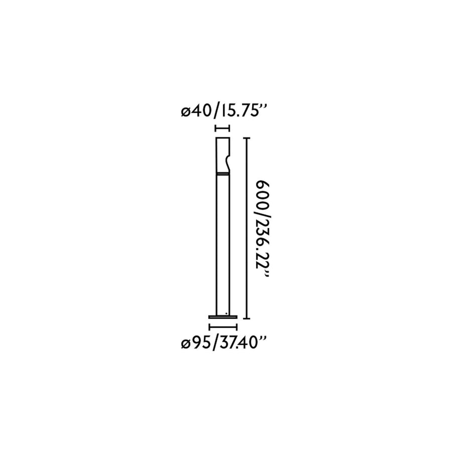 Potelet d'extérieur LED Bezel en aluminium, noir, Ø 4 cm, IP65