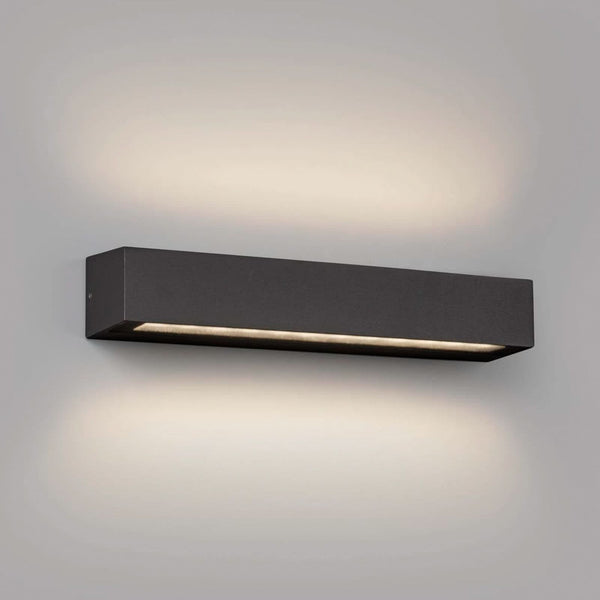 Applique d'extérieur LED Doro en aluminium, gris foncé, hauteur 5,8 cm, IP65